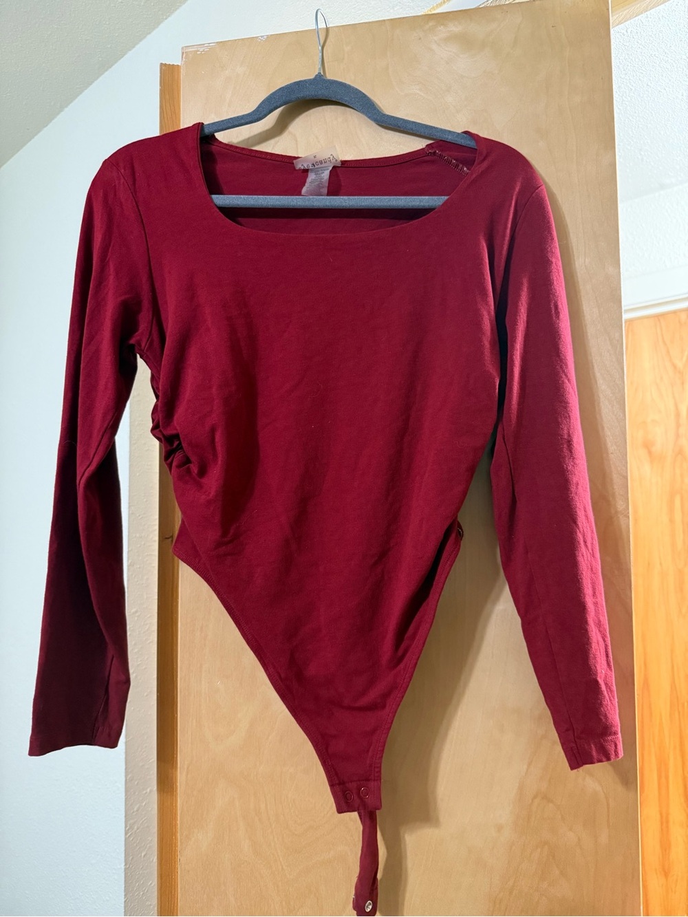 eye candy Burgundy Long Sleeve Bodysuit